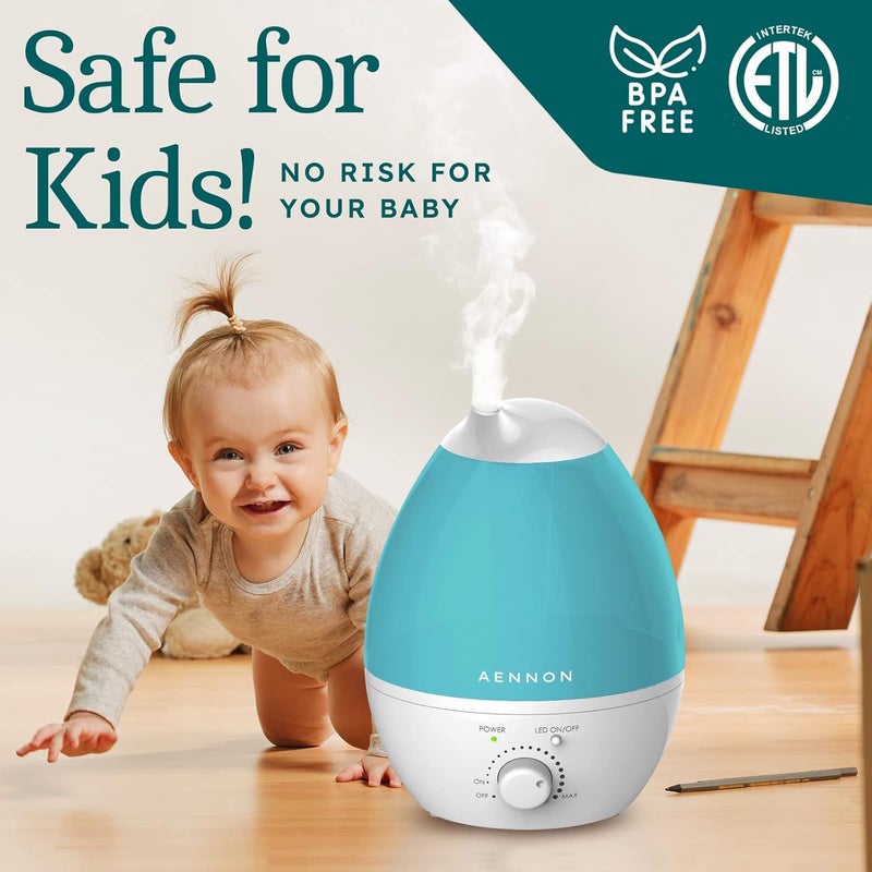 Aennon Air Humidifier for Bedroom - Oil Diffusers for Home - Baby & Pets Humidifier - Auto Shut Off & Night Mode - 20+ Hours of Use - 2.8L - Cool Mist Humidifiers - Image 4